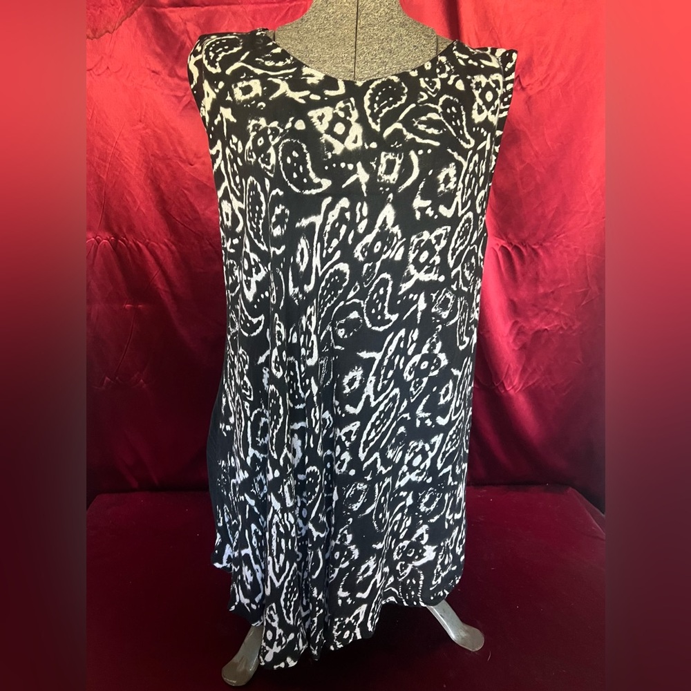 Mexicali Blues Black and White Batik Sleeveless Dress